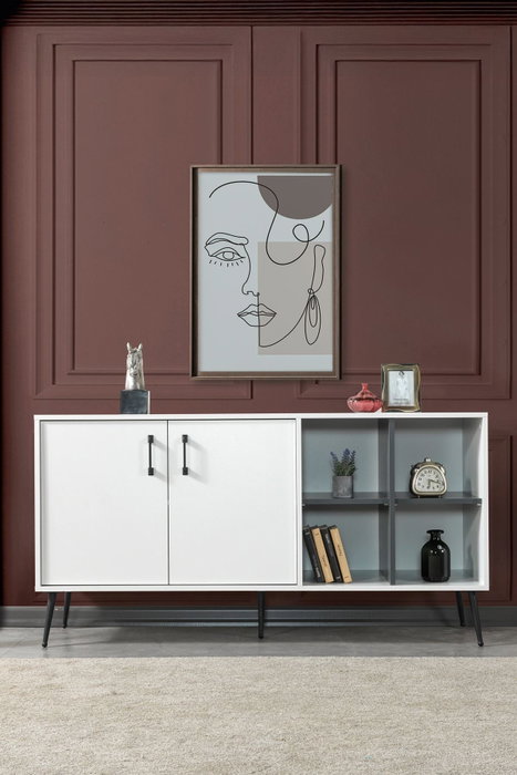 Hanah Home Şile 4612 Consola Blanco y Antracita Hanah Home Şile 4612 Consola Blanco y Antracita